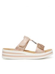 Rieker Klapki CEO-V0200-90 Różowy. Czerwone klapki Rieker, bez wzorów, z materiału, bez obcasa. Za 329.99 zł.