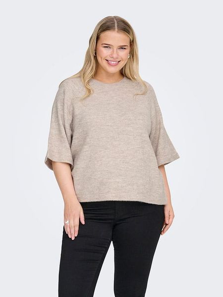 ONLY Carmakoma Sweter w kolorze beżowym rozmiar: L-50/52. Brązowe swetry Only Carmakoma, l, bez wzorów, bez ramiączek. Za 98.95 zł.