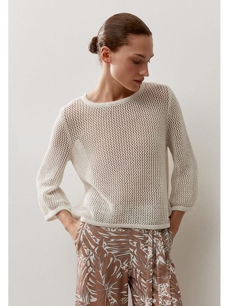 More & More Sweter w kolorze kremowym rozmiar: 44. Brązowe swetry More & More, bez wzorów, bez ramiączek. Za 164.95 zł.
