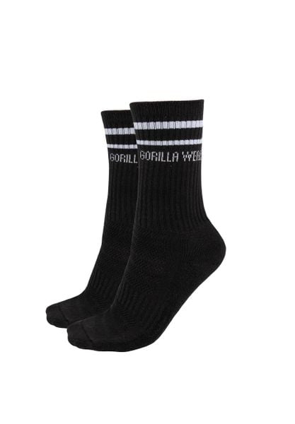 Skarpetki z okrągłym dekoltem 2-Pack - Czarny - EU 39-42. Czarne skarpety GORILLA WEAR, bez wzorów, z bawełny. Za 127.00 zł.