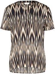 Gerry Weber Bluzka w kolorze czarno-kremowym rozmiar: 38. Brązowe bluzki Gerry Weber, s, bez wzorów, z wiskozy, klasyczne, bez kołnierzyka, bez ramiączek. Za 106.13 zł.
