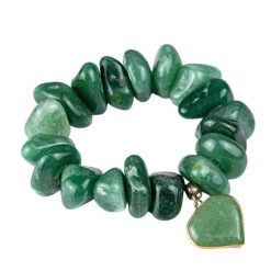 SAMBA Bransoletka kwarc zielony serce. Zielone bransoletki Samba Gems, z kwarcem, metalowe. Za 298.00 zł.