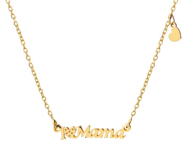 Naszyjnik srebrny - mama, serce. Szare naszyjniki Apart, pozłacane. Za 174.00 zł.