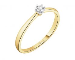 Pierścionek z żółtego złota z brylantem - 0,07 ct - próba 585. Żółte pierścionki Apart, z brylantem, złote. Za 2,090.00 zł.