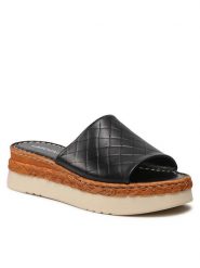 Lasocki Klapki U420 Czarny. Czarne klapki Lasocki, bez wzorów, ze skóry, bez obcasa. Za 89.99 zł.