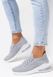 Szare Buty Sportowe Amathousa. Szare obuwie sportowe Born2be, z jeansu, bez zapięcia, na fitness i siłownię. Za 44.99 zł.