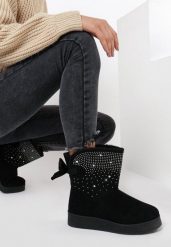 Czarne Śniegowce Stikine. Czarne trapery i śniegowce Born2be, z futra, za kostkę. Za 69.99 zł.