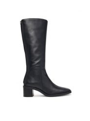 Calvin Klein Kozaki Block Heel High Boot Zip Lth HW0HW03172 Czarny. Czarne kozaki Calvin Klein, ze skóry, bez obcasa, na słupku, bez zapięcia. Za 949.99 zł.