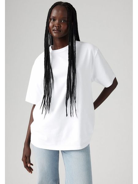 Levi's Koszulka w kolorze białym rozmiar: L. Białe bluzki Levi's®, l, bez wzorów, z bawełny, bez kołnierzyka, bez ramiączek. Za 78.84 zł.