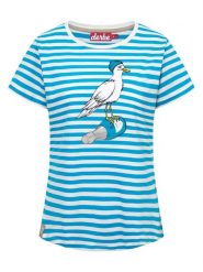 Derbe Koszulka w kolorze biało-błękitnym rozmiar: XL. Białe bluzki Derbe, xl, bez wzorów, z bawełny, bez kołnierzyka, bez ramiączek. Za 104.64 zł.