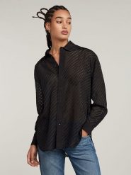 G-Star Bluzka w kolorze czarnym rozmiar: L. Czarne bluzki G-Star, l, bez wzorów, retro, bez kołnierzyka, bez ramiączek. Za 196.70 zł.