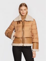 PINKO Kurtka przejściowa Iside 1G18KJ Y4V5 Brązowy Regular Fit. Brązowe kurtki Pinko, bez wzorów, z syntetyku, bez kaptura. Za 929.99 zł.