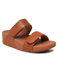 Klapki FitFlop. Brązowe klapki FitFlop, bez wzorów, bez obcasa. Za 289.99 zł.