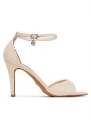 Nine West Sandały S4S16766 Beżowy. Brązowe sandały Nine West, bez wzorów, z materiału, bez obcasa, na szpilce, bez zapięcia. Za 229.99 zł.