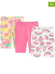 COOL CLUB Legginsy (3 pary) w kolorze biało-jasnoróżowo-żółtym rozmiar: 128. Białe szorty COOL CLUB, bez wzorów. Za 61.31 zł.