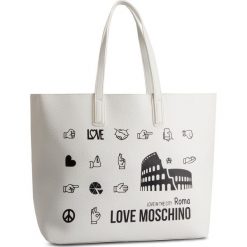 Torebka LOVE MOSCHINO - JC4090PP17LK0100 Bianco. Białe shopper Love Moschino, bez wzorów, ze skóry ekologicznej, bez dodatków. W wyprzedaży za 429.00 zł.