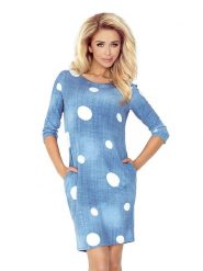 Numoco Sukienka w kolorze błękitnym rozmiar: XL. Niebieskie sukienki Numoco, na imprezę, xl, bez wzorów, bez kołnierzyka, bez ramiączek, mini. Za 48.39 zł.