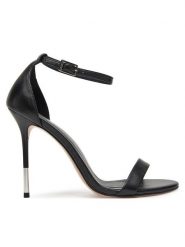 Eva Minge Sandały RHODODEN-LT934-32 Czarny. Czarne sandały Eva Minge, bez wzorów, ze skóry, bez obcasa, na szpilce, bez zapięcia. Za 429.99 zł.