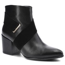 Czarne Botki Szydłowski Damskie Eleganckie Obuwie. Czarne botki Szydłowski, na jesień, bez wzorów, ze skóry, bez obcasa, bez zapięcia. Za 259.00 zł.