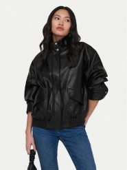 ONLY Kurtka z imitacji skóry Julia 15373024 Czarny Loose Fit. Czarne kurtki Only, l, bez wzorów, ze skóry, bez kaptura. Za 299.99 zł.
