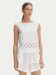 Max Mara Beachwear Top Maggio 2616161039 Biały Regular Fit. Białe topy Max Mara Beachwear, m, bez wzorów, z syntetyku, bez kołnierzyka, bez ramiączek. Za 589.99 zł.