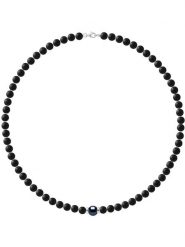 Pearline Naszyjnik z perłą rozmiar: 45 cm. Czarne naszyjniki Pearline, z agatem, srebrne. Za 274.75 zł.