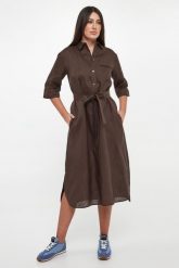 Sukienka lniana szmizjerka Tabella MM. Sukienki MM, bez wzorów, bez kołnierzyka, bez ramiączek, szmizjerki. Za 1,359.00 zł.