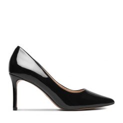 Szpilki JENNY. Czarne szpilki Jenny, bez wzorów, bez obcasa, na szpilce, bez zapięcia. Za 129.99 zł.