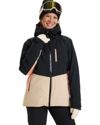 Kurtka narciarska damska Roxy Peakside Insulated Snow 10K. Czarne kurtki narciarskie Roxy, l, bez wzorów, z materiału, z kapturem, narciarskie. Za 685.49 zł.
