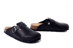 DR. BRINKMANN 600159-01 schwarz, klapki damskie. Czarne klapki Dr. Brinkmann, bez wzorów, ze skóry, bez obcasa. Za 246.42 zł.