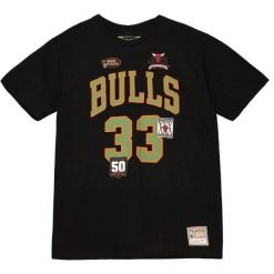 Koszulka Chicago Bulls. Czarne bluzki Mitchell & Ness, bez wzorów, sportowe, bez kołnierzyka, bez ramiączek. Za 316.00 zł.