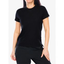 Koszulka turystyczna damska Smartwool Perfect Crew Tee. Czarne koszulki sportowe Smartwool, bez wzorów, bez ramiączek. Za 218.99 zł.