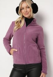 Fioletowa Welurowa Bluza na Suwak Asiyana. Fioletowe bluzy Born2be, l, z aplikacjami, z weluru, bez kaptura. Za 54.99 zł.