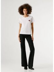 Pepe Jeans Koszulka "Brule" w kolorze białym rozmiar: S. Białe bluzki Pepe Jeans, s, bez wzorów, z bawełny, bez kołnierzyka, bez ramiączek. Za 104.99 zł.