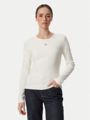 Calvin Klein Jeans Bluzka LV047H259G Kremowy Regular Fit. Białe bluzki Calvin Klein Jeans, m, bez wzorów, z bawełny, bez kołnierzyka, bez ramiączek. Za 289.99 zł.