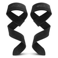 Skórzane paski do podnoszenia ciężarów 4FIZJO Deadlift Straps. Czarne paski 4FIZJO, bez wzorów, ze skóry, sportowe. Za 45.00 zł.