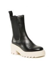 Gino Rossi Botki RST-CIRCLE-02B Czarny. Czarne botki Gino Rossi, bez wzorów, ze skóry, bez obcasa, na słupku, bez zapięcia. Za 208.99 zł.