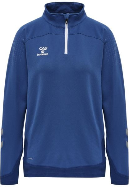 Damska bluza dresowa half zip Hummel Lead. Niebieskie bluzy Hummel, xs, bez wzorów, z dresówki, bez kaptura. Za 152.00 zł.