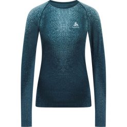 Bluza termoaktywna damska Odlo Performance Warm Blackcomb BL Top Crew Neck LS. Niebieskie bluzy Odlo, xl, bez wzorów, bez kaptura. Za 298.99 zł.
