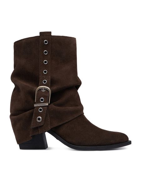 G-STAR Kowbojki CEO-59132-01R Brązowy. Brązowe botki G-Star, bez wzorów, ze skóry, bez obcasa, na słupku, bez zapięcia. Za 399.99 zł.