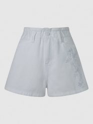 Pepe Jeans Szorty dżinsowe w kolorze białym rozmiar: W25. Białe szorty Pepe Jeans, bez wzorów, z jeansu, z podwyższonym stanem. Za 123.25 zł.