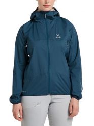 Haglöfs Kurtka softshellowa "L.I.M Proof" w kolorze granatowym rozmiar: M. Niebieskie kurtki sportowe Haglöfs, l, bez wzorów, z materiału, bez kaptura, outdoorowe. Za 516.45 zł.