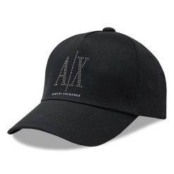 Czapka z daszkiem Armani Exchange. Czarne czapki Armani Exchange, bez wzorów. Za 409.99 zł.