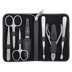 ERBE Manicure Zipper Case Range "Carbon", black, 7 pcs. Kuferki do makijażu 1 ct 1 szt. Zestawy ERBE. Za 568.89 zł.