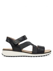Caprice Sandały 9-28704-44 Czarny. Czarne sandały Caprice, bez wzorów, ze skóry, bez obcasa, na płaskiej podeszwie, bez zapięcia. Za 219.99 zł.