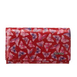 Duży czerwony portfel damski BajuBaj ze skóry licowej z biglem PD1602s86. Czerwone portfele bez wzorów, ze skóry. Za 171.00 zł.