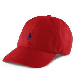 Czapka z daszkiem Polo Ralph Lauren. Czerwone czapki Polo Ralph Lauren, bez wzorów. Za 179.99 zł.