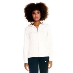 Damska bluza Leone z kapturem Basic zapinanym na zamek na całej długości. Białe bluzy LEONE 1947 APPAREL, l, bez wzorów, z tkaniny, z kapturem. W wyprzedaży za 167.70 zł.