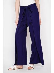 ASSUILI Lniane spodnie w kolorze granatowym rozmiar: 34. Niebieskie spodnie materiałowe Assuili, bez wzorów, ze lnu. Za 121.99 zł.