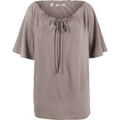 Tunika shirtowa, krótki rękaw bonprix brunatny. Brązowe tuniki bonprix, bez wzorów, bez kołnierzyka, bez ramiączek. Za 49.99 zł.